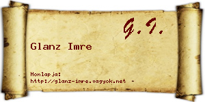 Glanz Imre névjegykártya